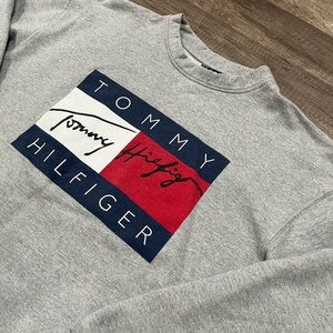 Vintage Tommy Hilfigure Big Box Logo Crewneck Sweatshirt Size XL